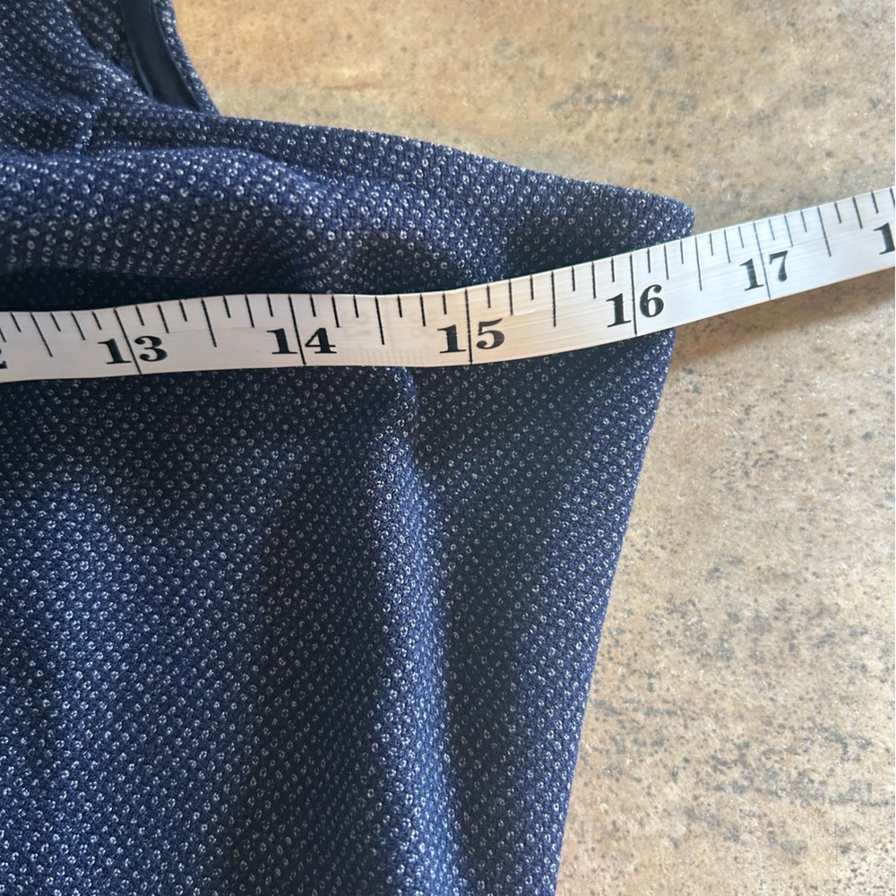 Ann Taylor Dress - navy textured sleeveless w/asymmetrical hem - Picture 9 of 10